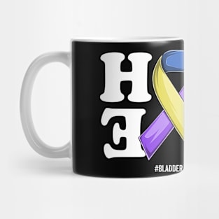 Bladder Cancer Support | Yellow purple blue Ribbon Support Bladder Cancer awareness Mug